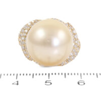 14.8mm Golden South Sea Pearl & Diamond Ring - Image 2