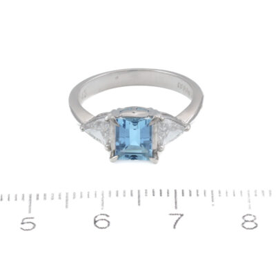 0.86ct Aquamarine and Diamond Ring