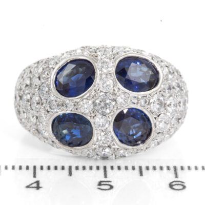 4.56ct Blue Sapphire & 4.10ct Diamond Ring