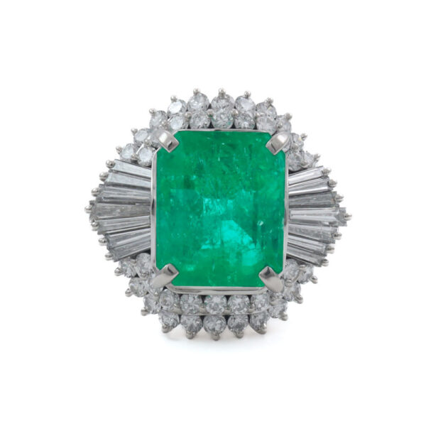 4.56ct Colombian Emerald & Diamond Ring GIA