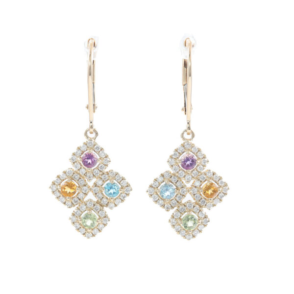 Amethyst, Topaz, Citrine & Peridot Earrings