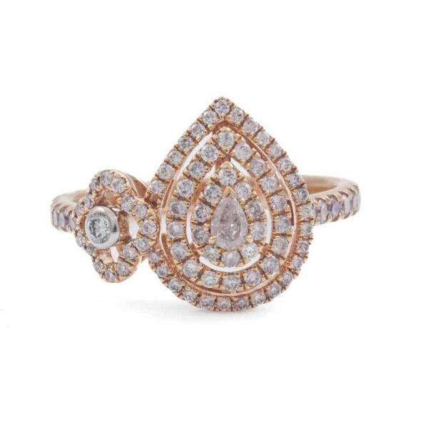 Pink and White Diamond Dress Ring