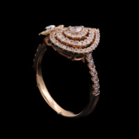 Pink and White Diamond Dress Ring - Image 3