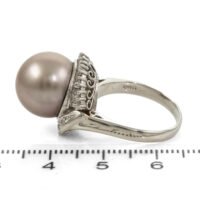 12.8mm Tahitian Pearl and Diamond Ring - Image 2