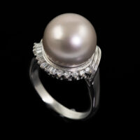 12.8mm Tahitian Pearl and Diamond Ring - Image 3