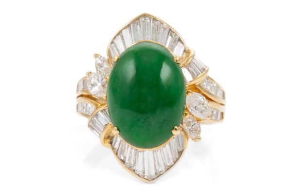 4.88ct Jadeite Jade & 1.56ct Diamond Ring