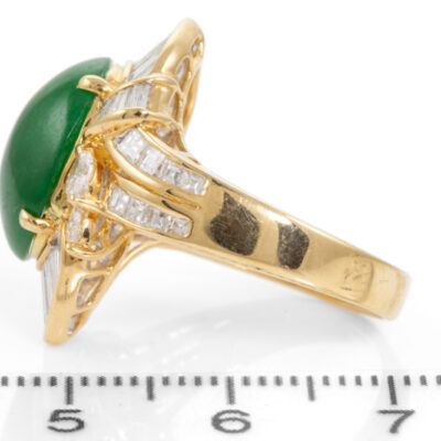 4.88ct Jadeite Jade & 1.56ct Diamond Ring