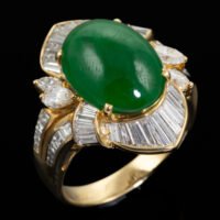 4.88ct Jadeite Jade & 1.56ct Diamond Ring - Image 3