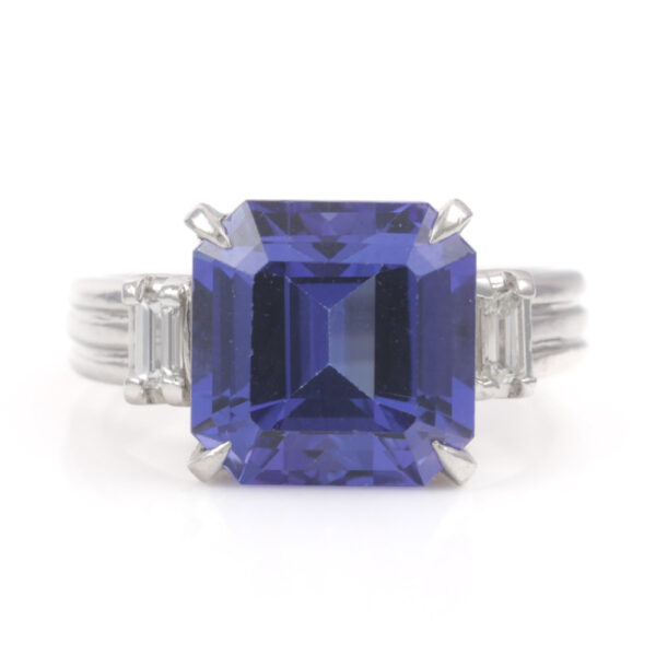 7.15ct Tanzanite and Diamond Ring