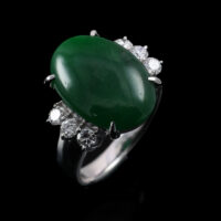 6.30ct Jade and Diamond Ring - Image 3