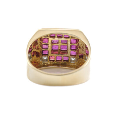 1.50ct Ruby and Diamond Mens Ring