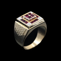1.50ct Ruby and Diamond Mens Ring - Image 3