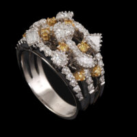 1.37ct White & Yellow Diamond Dress Ring - Image 3