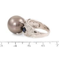 13.9mm Tahitian Pearl & Diamond Ring - Image 2