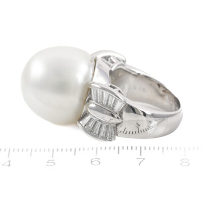 18.8mm South Sea Pearl and Diamond Ring