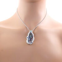 Opal, Sapphire, Emerald & Diamond Pendant - Image 2