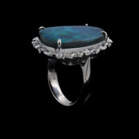 11.70ct Black Opal & 1.17ct Diamond Ring - Image 3