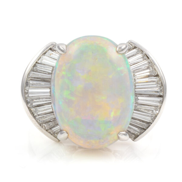 5.13ct Opal and 0.87ct Diamond Ring