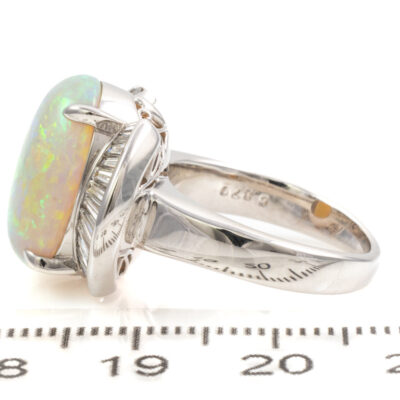 5.13ct Opal and 0.87ct Diamond Ring