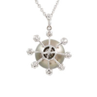 13.5 Tahitian Pearl & Diamond Pendant 18ct Gold - Image 2