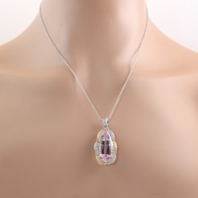21.17ct Kunzite and Diamond Pendant