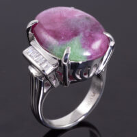 13.26ct Ruby Zoisite and Diamond Ring - Image 3