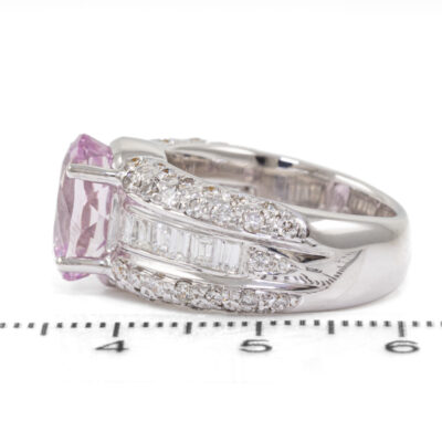 4.90ct Kunzite & 1.64ct Diamond Ring
