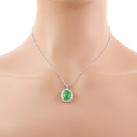 5.09ct Jade and Diamond Pendant - Image 2
