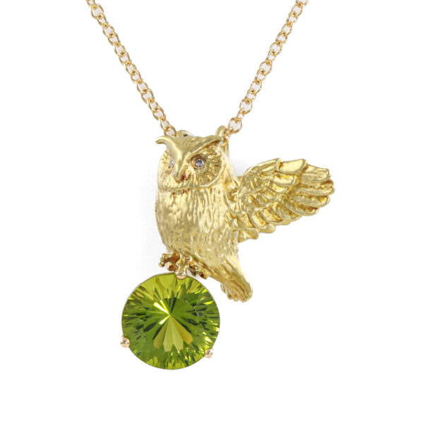 3.50ct Peridot and Diamond Pendant