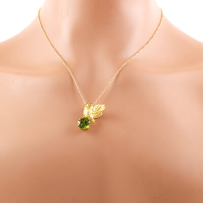3.50ct Peridot and Diamond Pendant