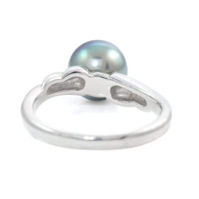 8.2mm Tahitian Pearl & Platinum Ring
