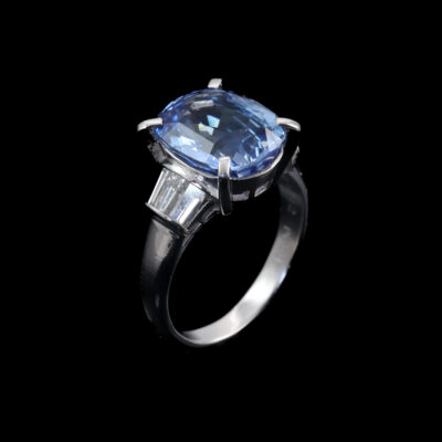 6.92ct Sri Lanka Sapphire and Diamond Ring