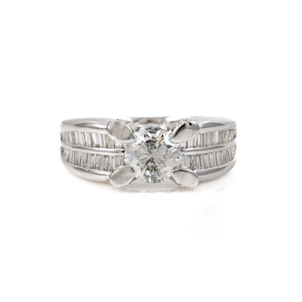 0.96ct Centre Round Diamond Dress Ring