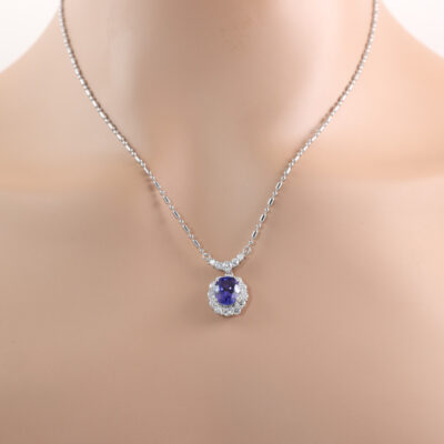 2.72ct Tanzanite and Diamond Pendant