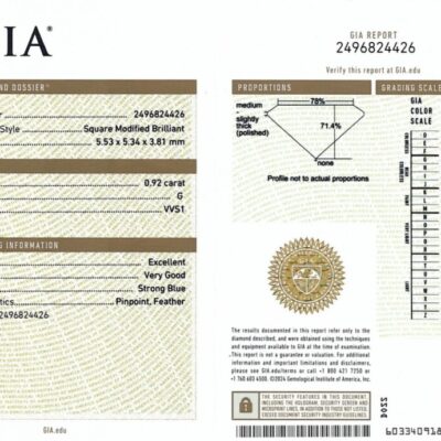 0.92ct Loose Diamond GIA G VVS1