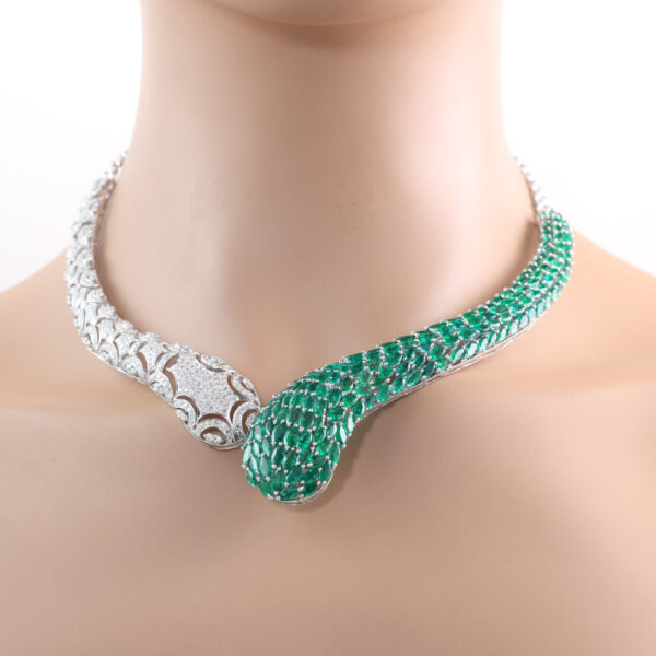 27.00ct Emerald & 3.60ct Diamond Necklace