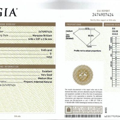 0.40ct Loose Diamond GIA D VVS2