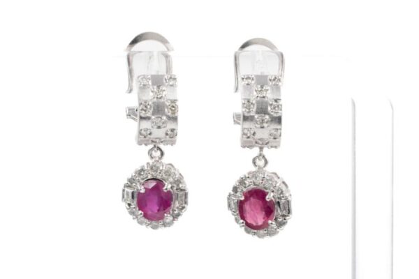 1.62ct Ruby & 0.74ct Diamond Earrings