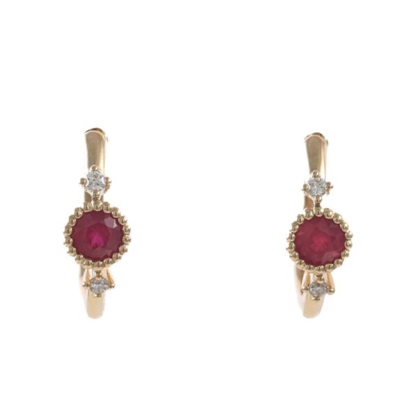 0.79ct Ruby and Diamond Earrings