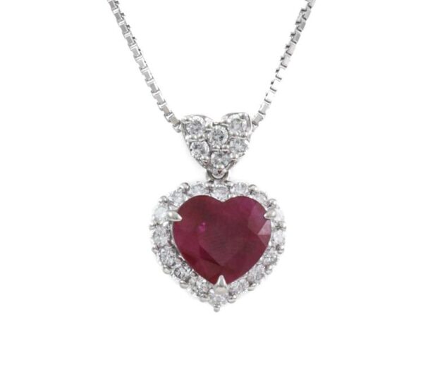 2.54ct Burmese Ruby and Diamond Pendant GIA