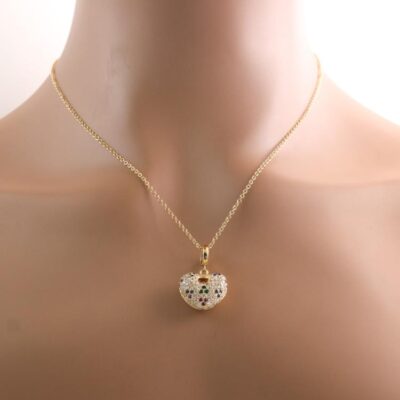 Ruby, Sapphire, Emerald and Diamond Pendant
