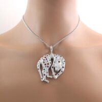 Ruby Sapphire Emerald & Diamond Pendant 50.1g - Image 2