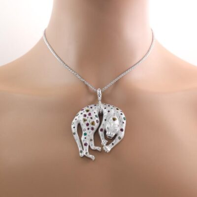 Ruby Sapphire Emerald & Diamond Pendant 50.1g