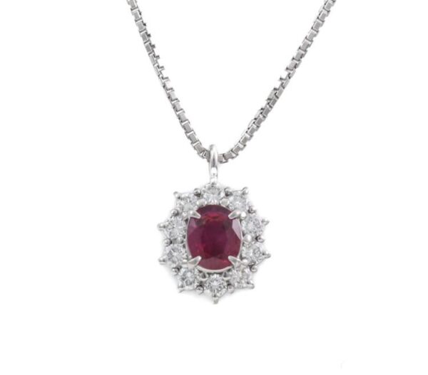 1.07ct Ruby and Diamond Pendant